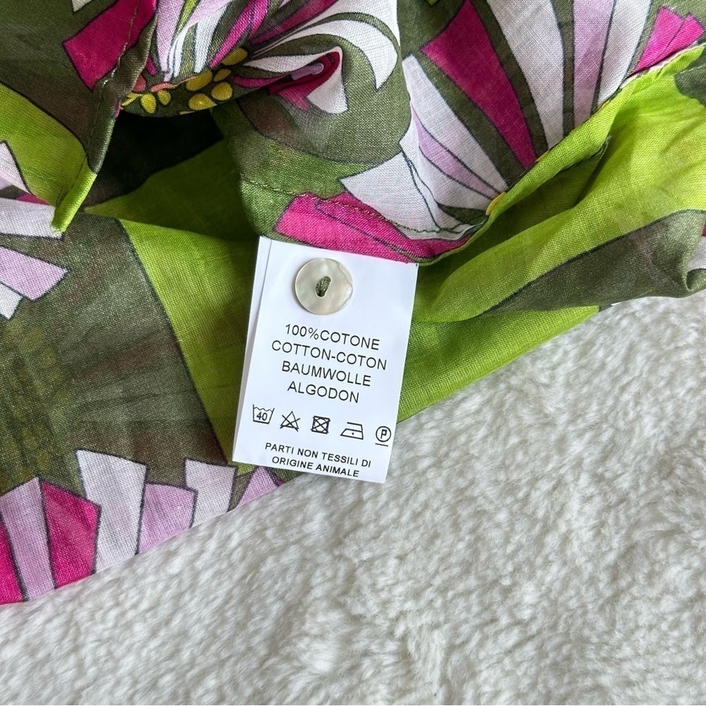 💥SALE💥 Camicettasnob NWT Cotton Floral Sheer Long Sleeve Shirt IT42 US S (6) - Picture 11 of 12